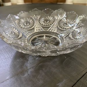 Scalloped edge glass bowl 8.5” diameter x 2.5”h.